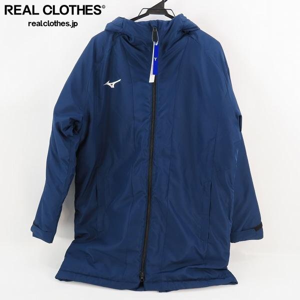 (JM2)【複数個選択可能/未使用】MIZUNO/ミズノ ブレスサーモ ミドル丈コート ドレスネイビー 32MEC65014 /XL /000