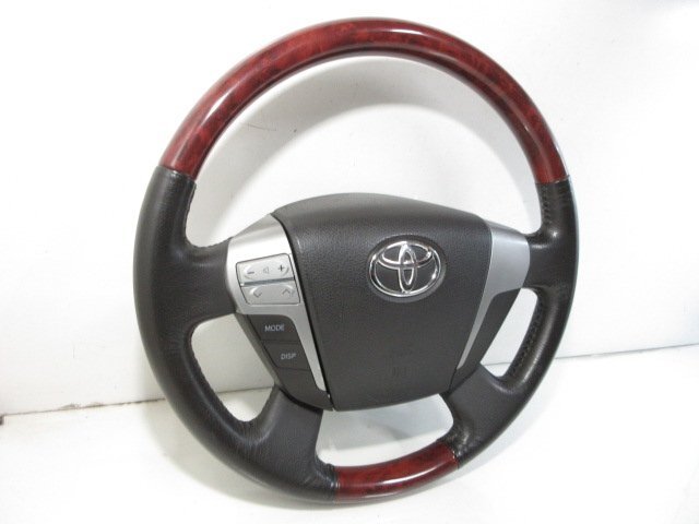 アルファード ヴェルファイア 20系 純正 ウッド ステアリングホイール ホーンパッド付き 中古