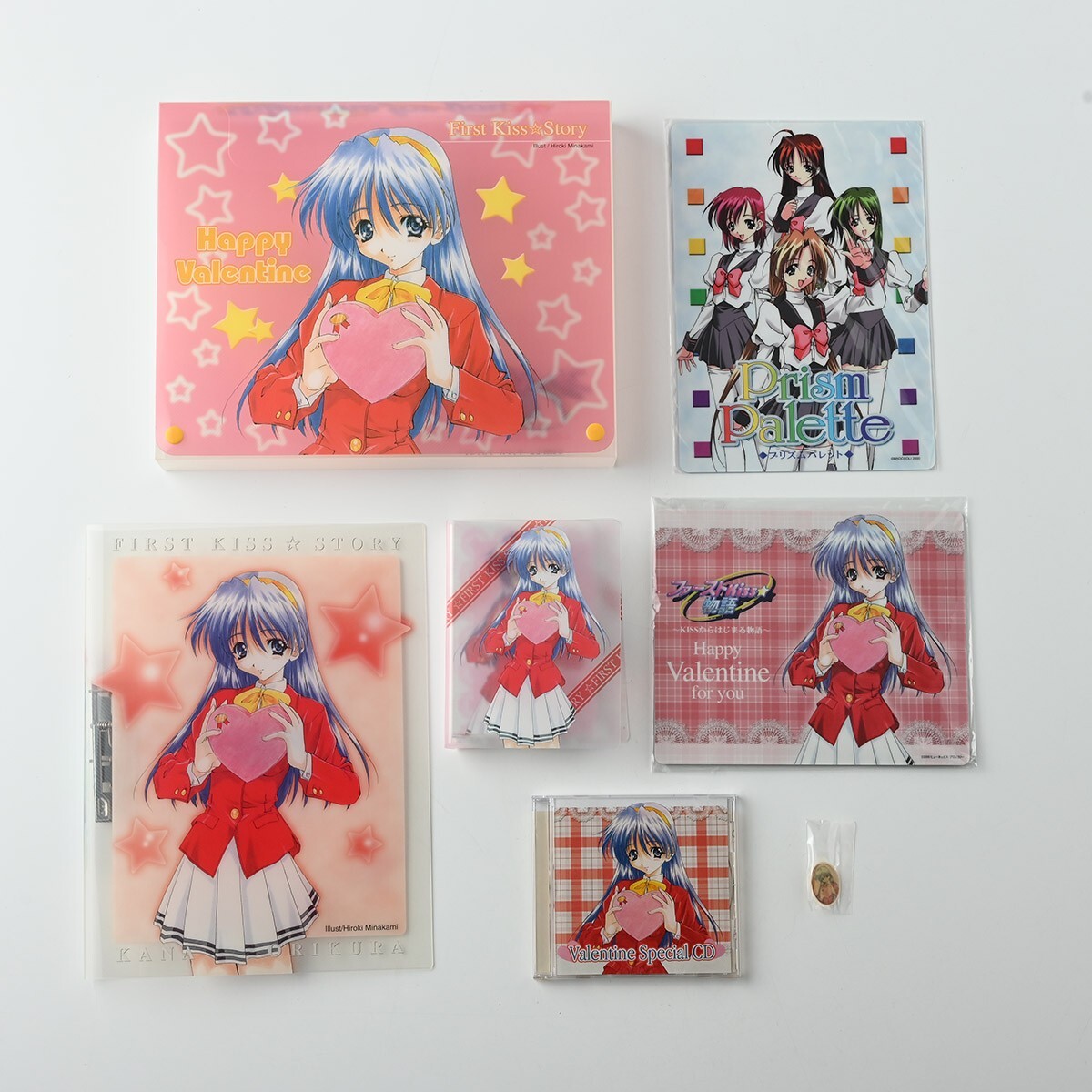 ファーストkiss物語 織倉香奈 グッズまとめ CD マウスパッド ピンバッジ はがきファイル 下敷き プリズムパレット ヒューネックス