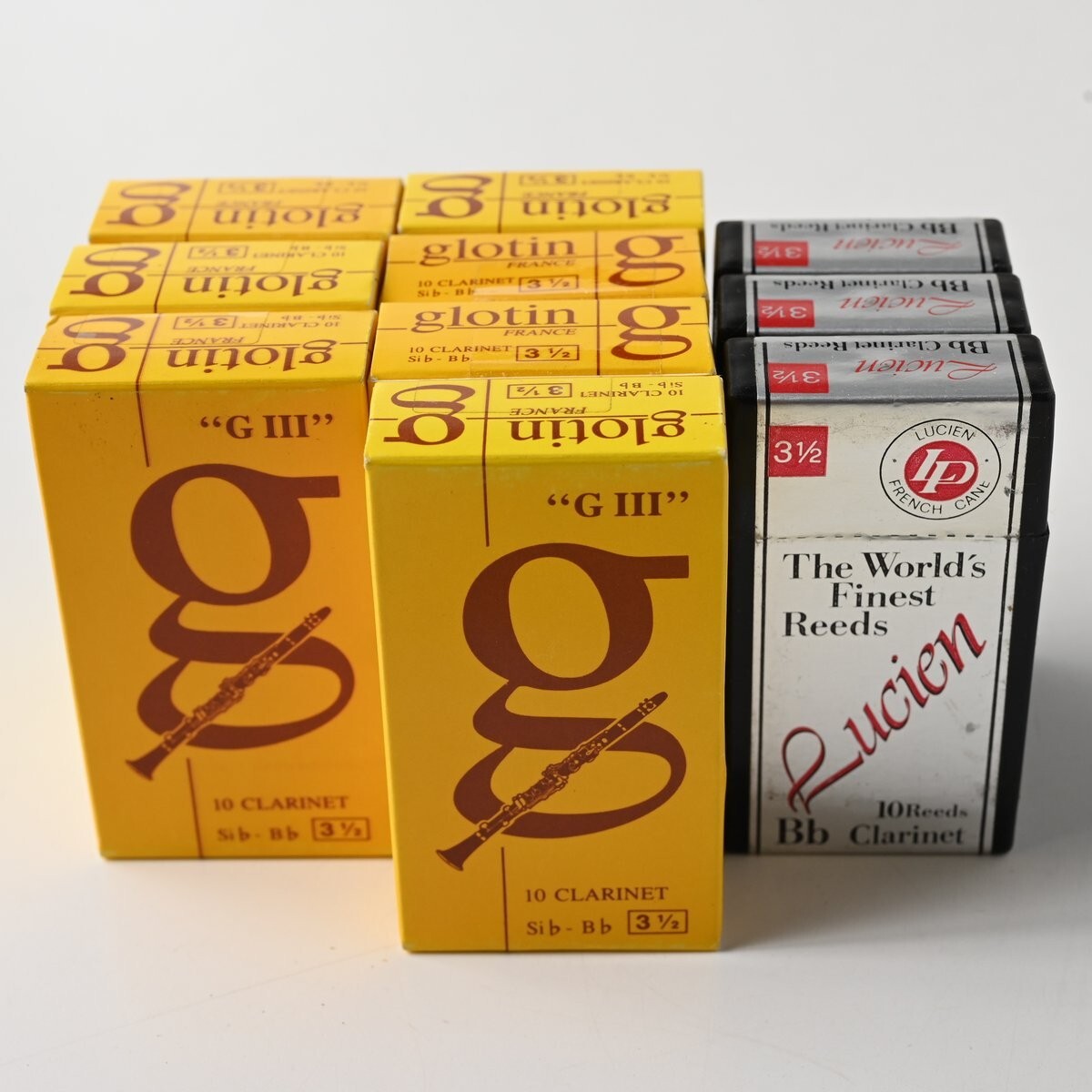 【未開封】Glotin Lucien B♭クラリネット リード 合計100枚 (10箱) 硬さ 3-1/2 グロタン ルシアン ベークラ まとめ G