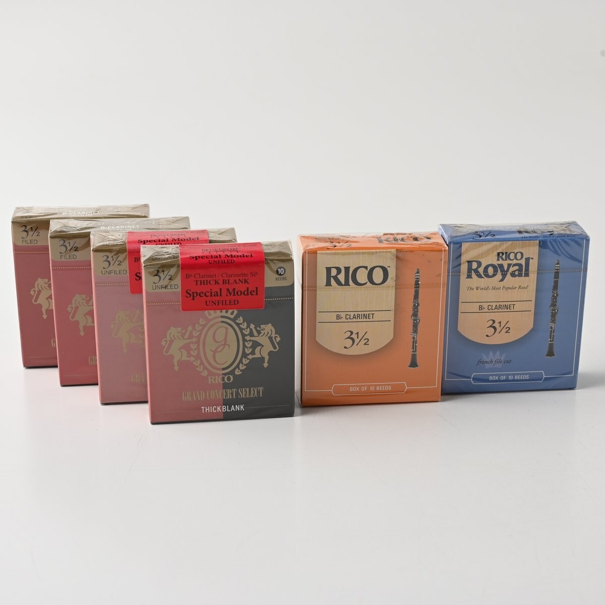 【未開封】RICO ダダリオ B♭クラリネット リード 合計60枚 (6箱) グランドコンサートセレクト ロイヤル 硬さ 3-1/2 D'Addario まとめ E