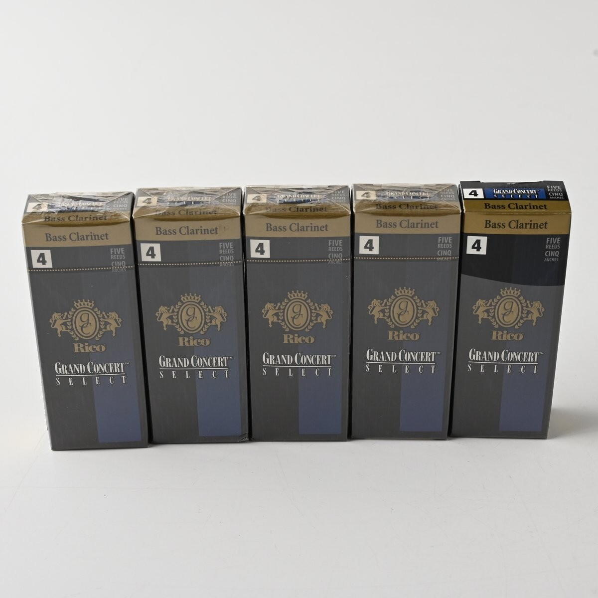 【未開封含】ダダリオ バスクラリネット リード 合計25枚 (5箱) グランドコンサートセレクト 硬さ 4 D'Addario バスクラ まとめ E