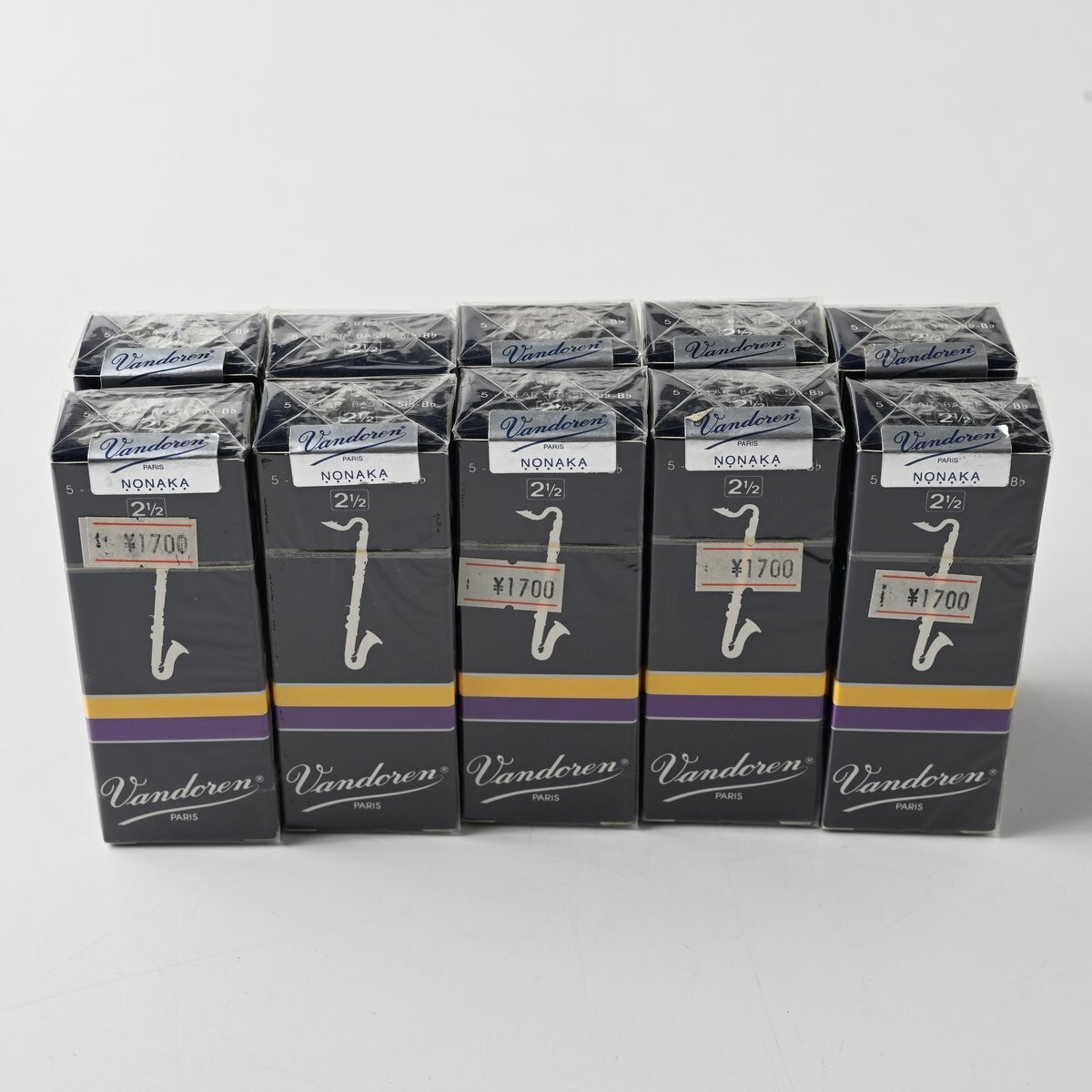 【未開封】Vandoren バスクラリネット リード 合計50枚 (10箱) トラディショナル 硬さ 2-1/2 バンドーレン バスクラ まとめ A