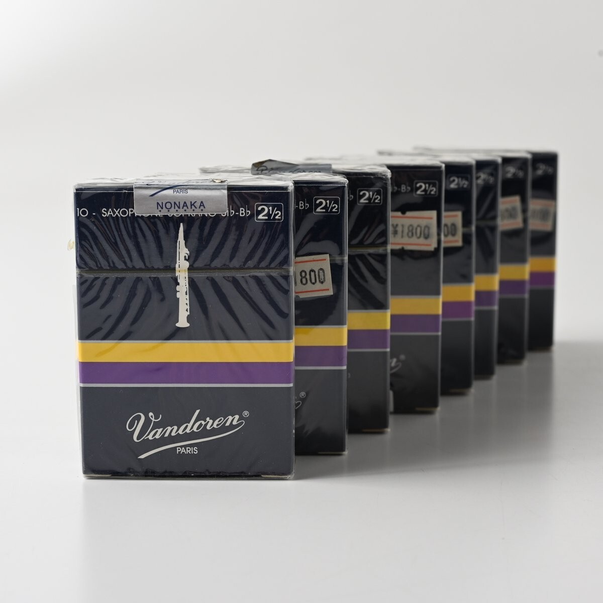 【未開封】Vandoren ソプラノサックス リード 合計80枚 (8箱) トラディショナル 硬さ 2-1/2 バンドーレン まとめ B
