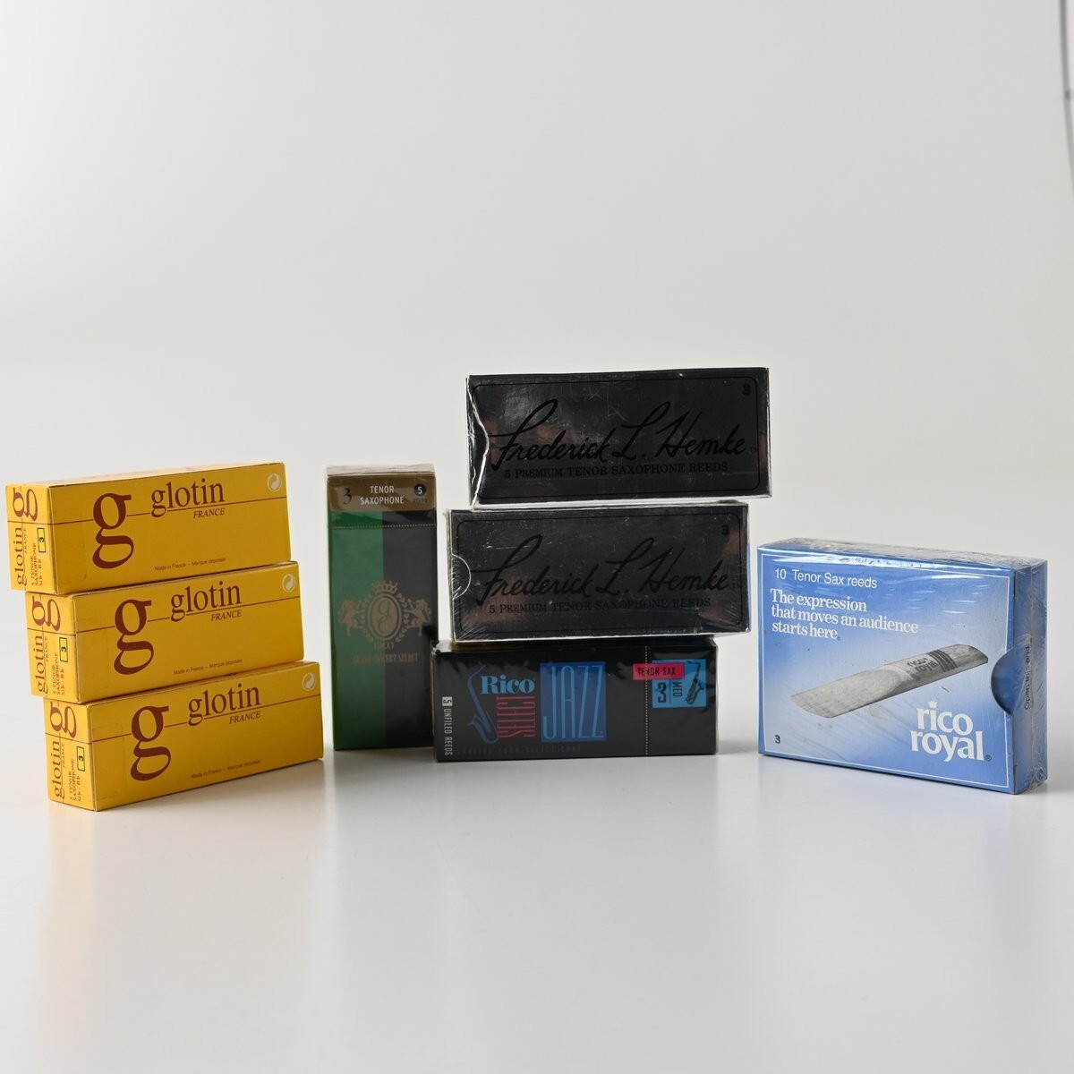 【未開封含】RICO Hemke Glotin ダダリオ テナーサックス リード 合計45枚 (8箱) 硬さ 3 D'Addario グロタン ヘムケ まとめ H
