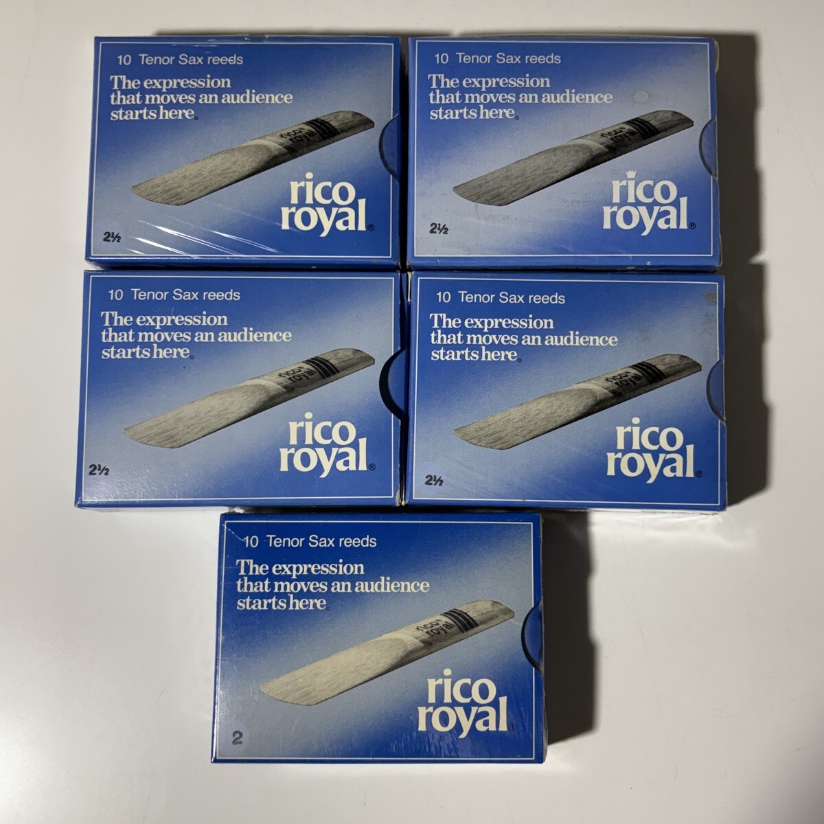 【未開封含】ダダリオ テナーサックス リード 合計50枚 (5箱) RICO Royal 硬さ 2 / 2-1/2 D'Addario まとめ F