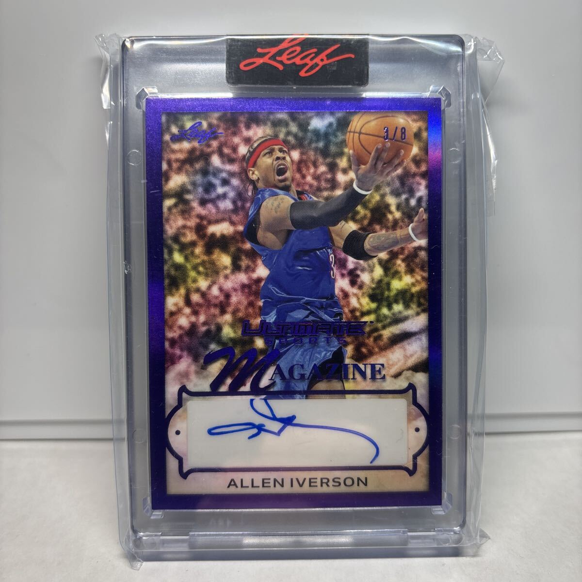 【 少シリ　ジャーナン　3/8 】 Allen Iverson 直筆　サイン　Auto 2024 Leaf Ultimate Sports Nagazine 【検索 Basketball 1/1 1of1 】