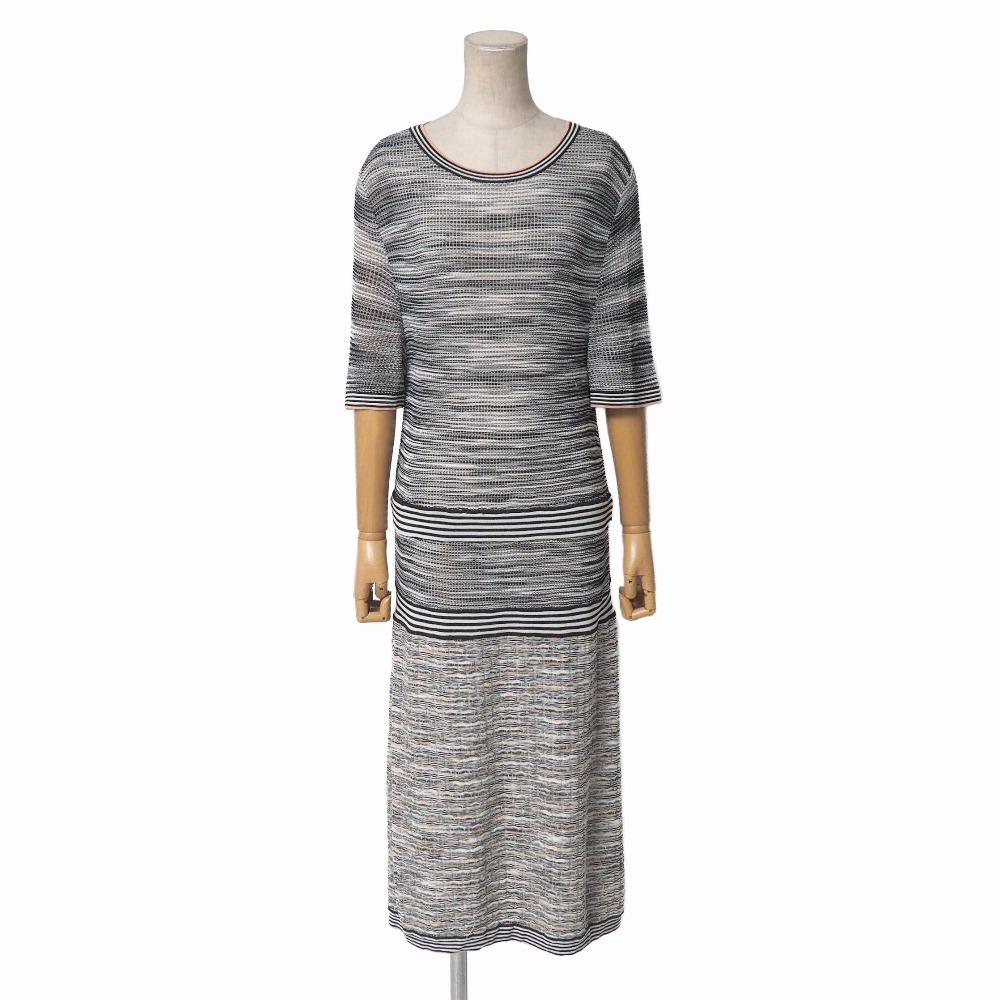 Missoni ミッソーニ ワンピース サイズ46 マルチボーダー ニット