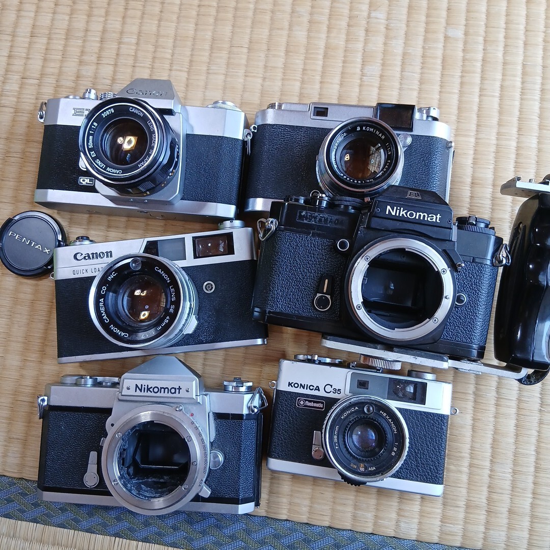 フィルムカメラ Nikomat Canon EXEE QL17 WALZ 35-S KONICA C35 6点まとめて　K22