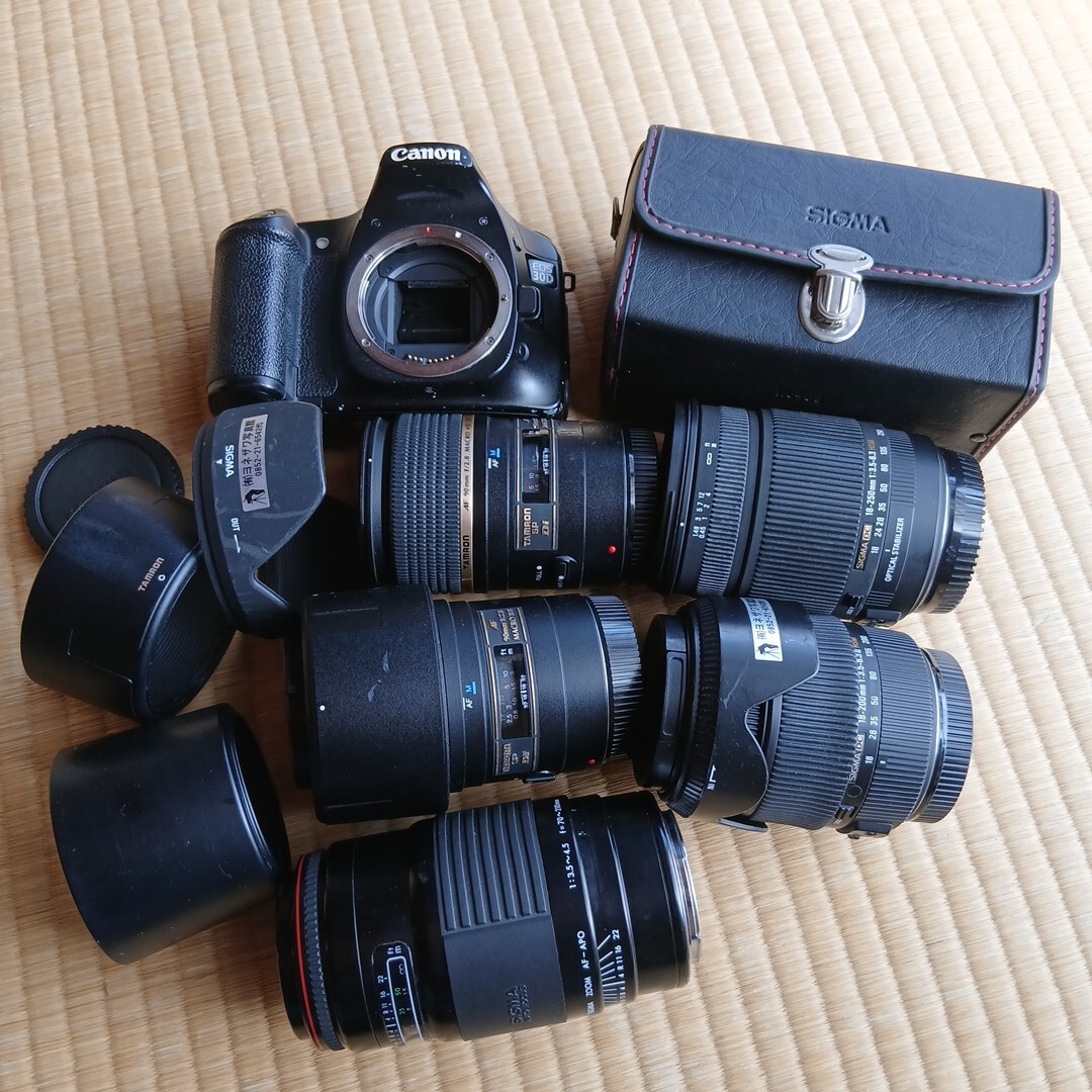 EOS 30D TAMRON SIGMA AF SP Di 90mm DC 18-200mm 18-250mm APO 70-210mm Canon用まとめて カメラ レンズ T12