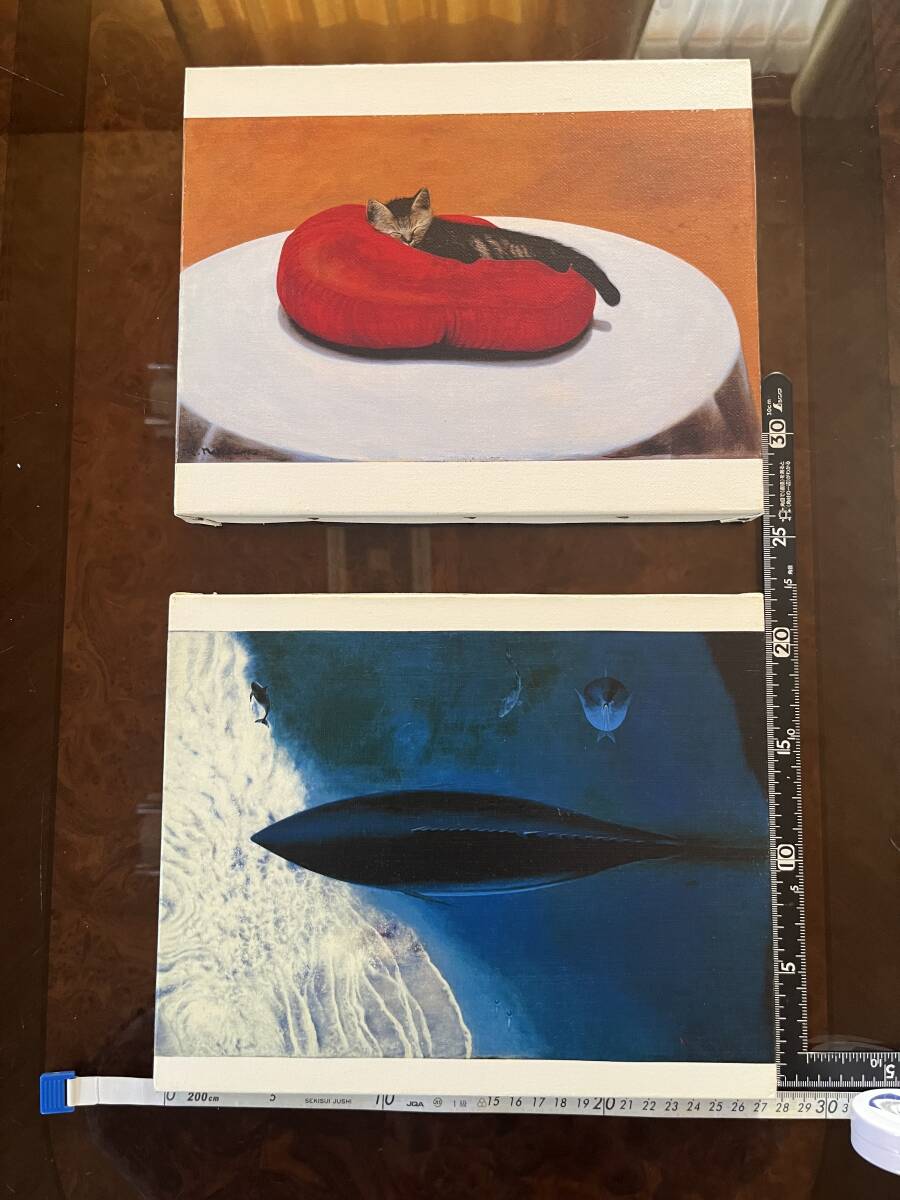 　☆中原實☆「魚の説」×1枚 「猫の子」×1枚　2枚セット　サインあり