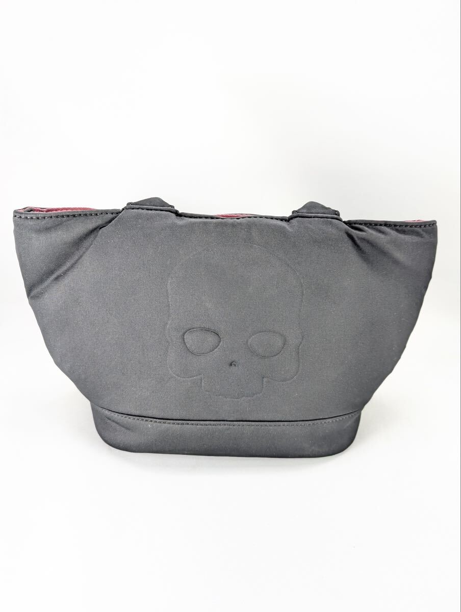 ハイドロゲン HYDROGEN ミニトートバッグ スカル エンボス ブラック×ピンク カートバッグ ゴルフ 鞄 管理M16