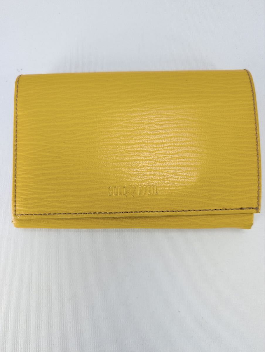 GOLD PFEIL ゴールドファイル 二つ折り財布 レザー イエロー 黄色 ドイツ製 ウォレット 管理M21