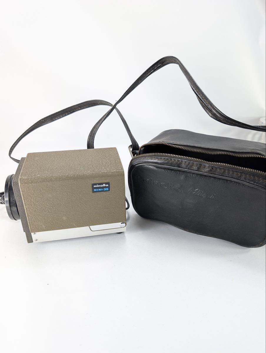 ★希少・ケース・レンズキャップ付 ★ Minolta ミノルタ Mini 35 スライド映写機 ケース・レンズキャップ付 レトロ フィルムカメラ 管理Do4