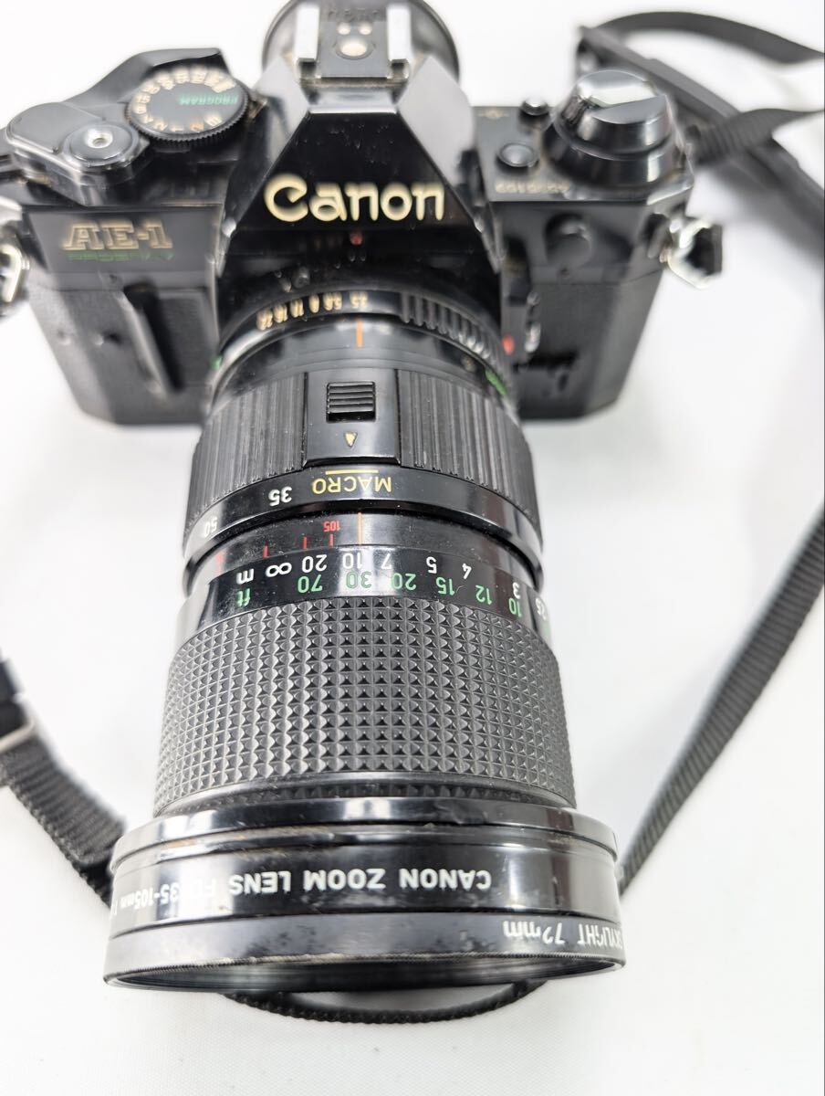Canon キャノン AE-1 PROGRAM + New FD 35-105mm F3.5 一眼レフ フィルムカメラ 現状品　管理DO44