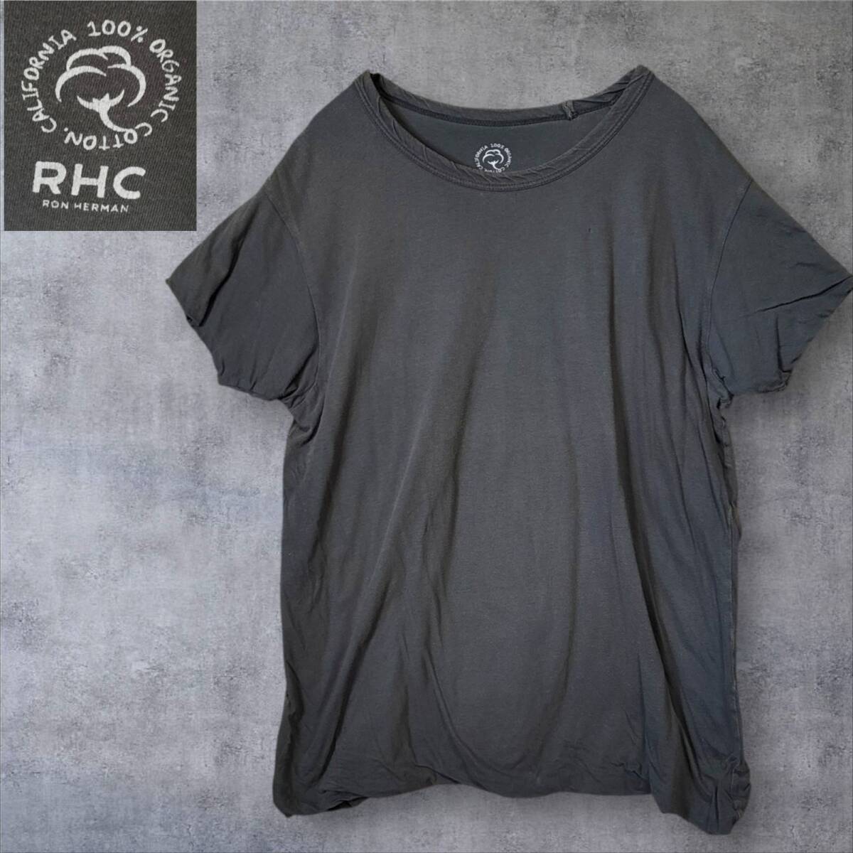 RHC Ron Herman ロンハーマン フェイクレイヤード オーガニックコットン 半袖 Tシャツ チャコールグレー S表記 実寸Mサイズ相当 10s 20s