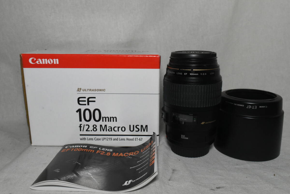 Canon　キャノン　レンズ　MACRO LENS EF 100mm 1:2.8 USM　マクロレンズ　オートフォーカス 　箱付き