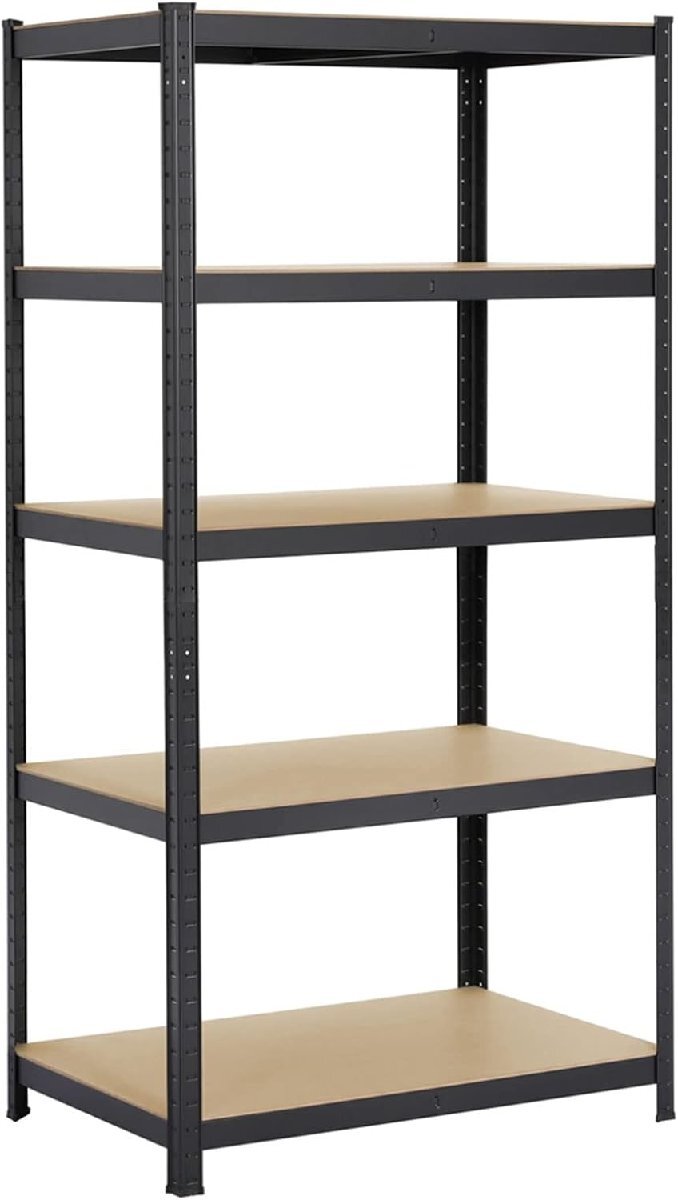 ∞ Yaheetech スチールラック 611231 Black 90×60×180cm 5段 収納棚 キッチンラック メタルラック ブラック 黒 □H8