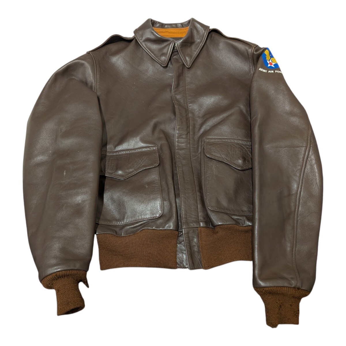 ★リアルマッコイズ 旧マッコイ A-2フライトジャケット レザー REAL McCOYS ISOLA N.Y. 38★