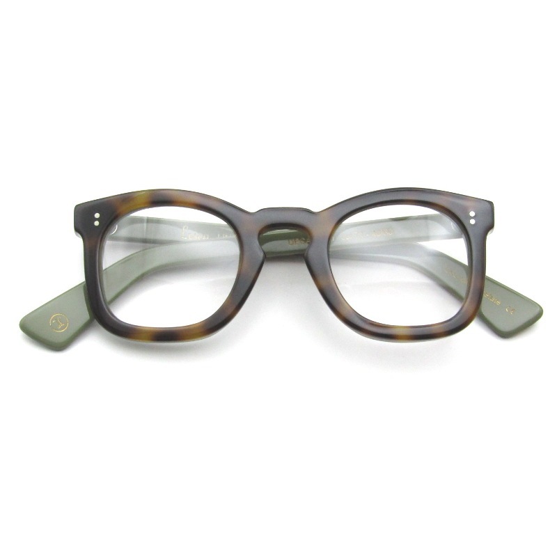 未使用 Lesca LUNETIER レスカ ルネティエ メガネフレーム DECA 8mm フランス製 デカ Upcycling acetate 71 デミ/オリーブ 65009953