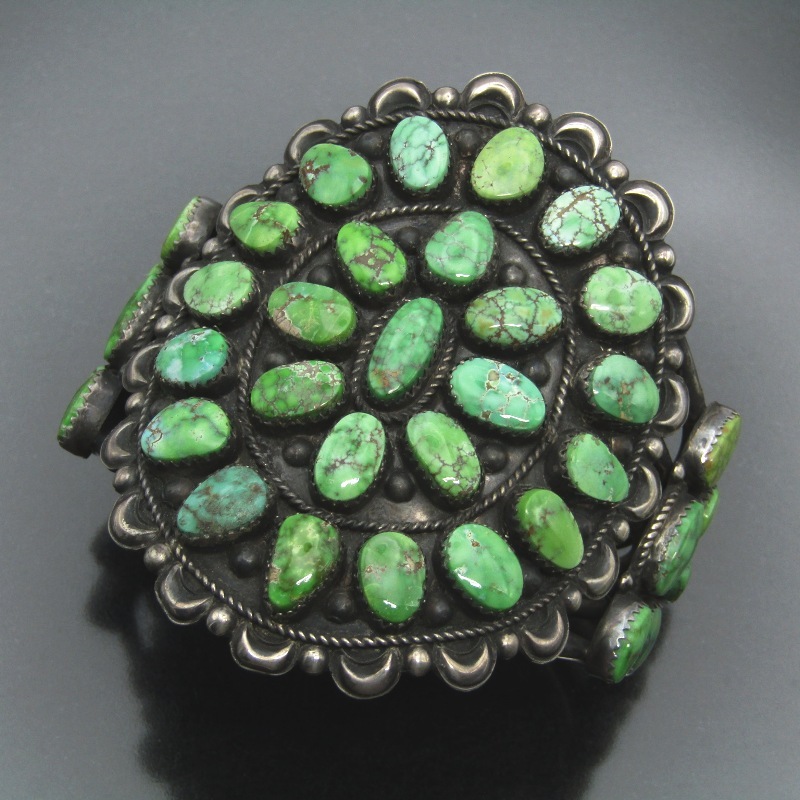 美品 Arnold Goodluck ナバホ族 バングル モーニングスター ターコイズ アーノルドグッドラック クラスター ブレスレット 80007317