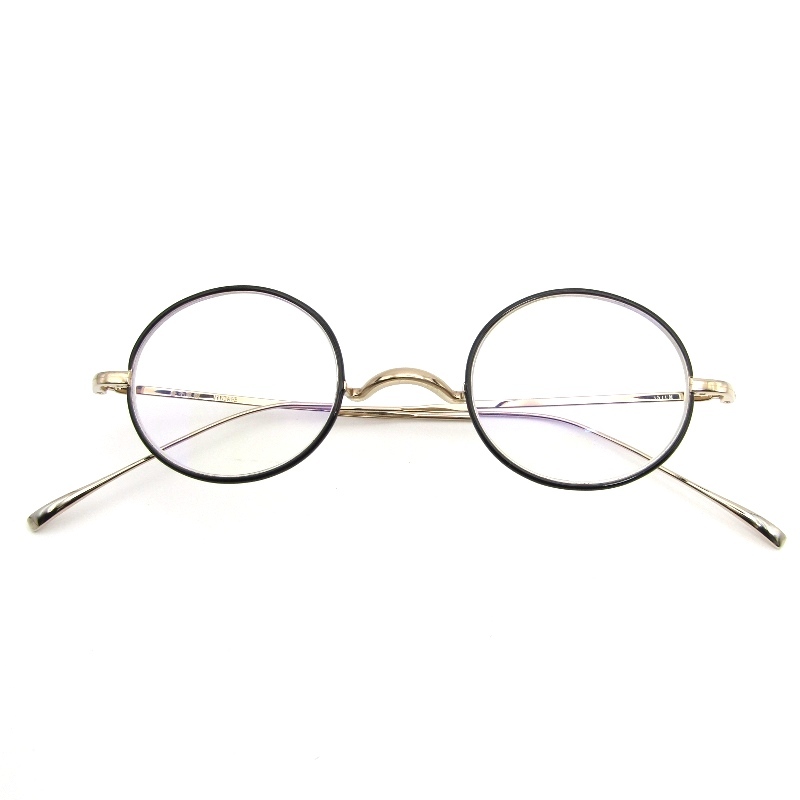 金子眼鏡 カネコガンキョウ メガネフレーム KVシリーズ 度入り 日本製 VINTAGEシリーズ オーバル 七宝リム ゴールド/ブラック 54000550