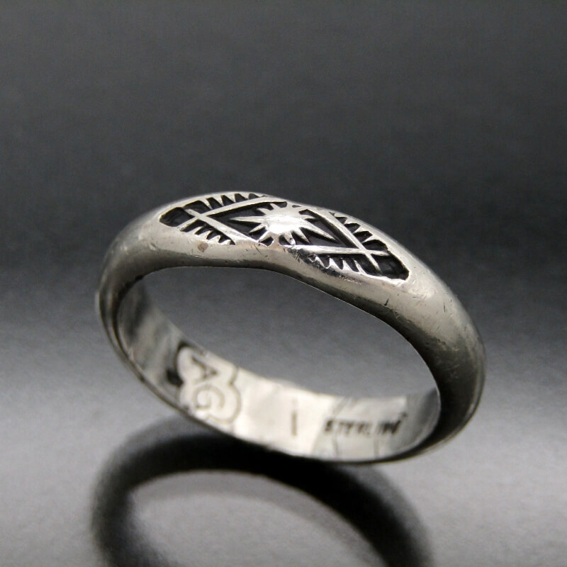 Arnold Goodluck ナバホ族 リング スタンプワーク アーノルドグッドラック メンズ レディース 指輪 16号 28012090