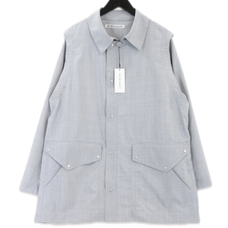 未使用 OPPOSE DUALITY オポーズデュアリティ Mod Half Coat Wool OD1012COA-26SS ハーフコート ウール グレー 46 99000605