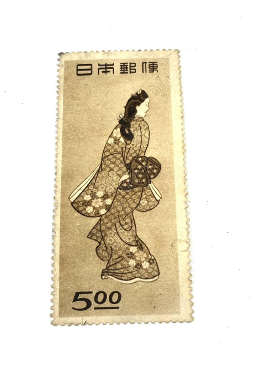 未使用品 見返り美人 バラ切手 切手趣味週間記念 1948年 菱川師宣 状態難あり 2263 レア 浮世絵 切手 見返り美人図 コレクション 1円出品 H