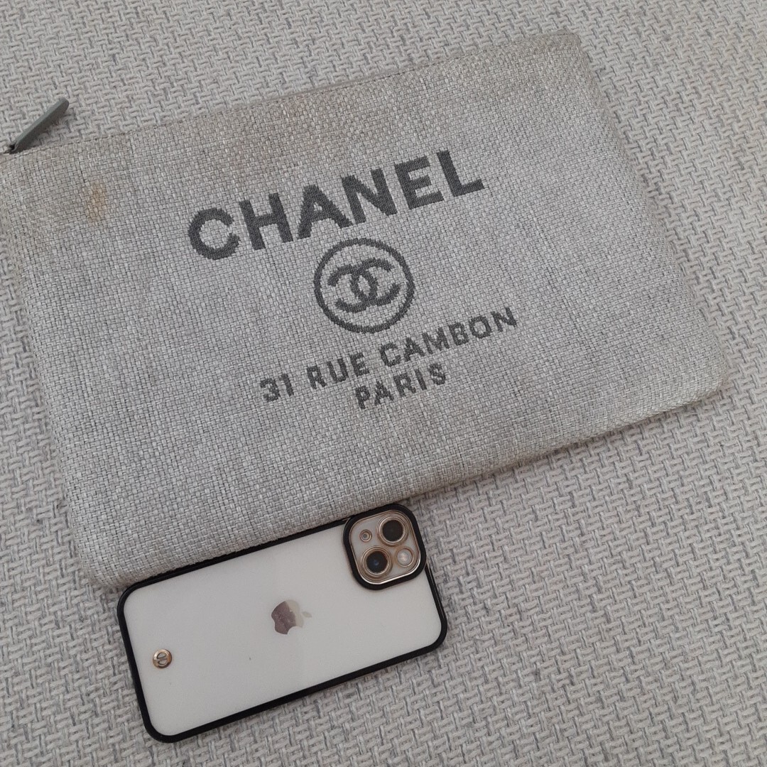 CHANEL シャネル ドーヴィル クラッチバッグ セカンドバッグ キャンバス キルティング ロゴ 正規品