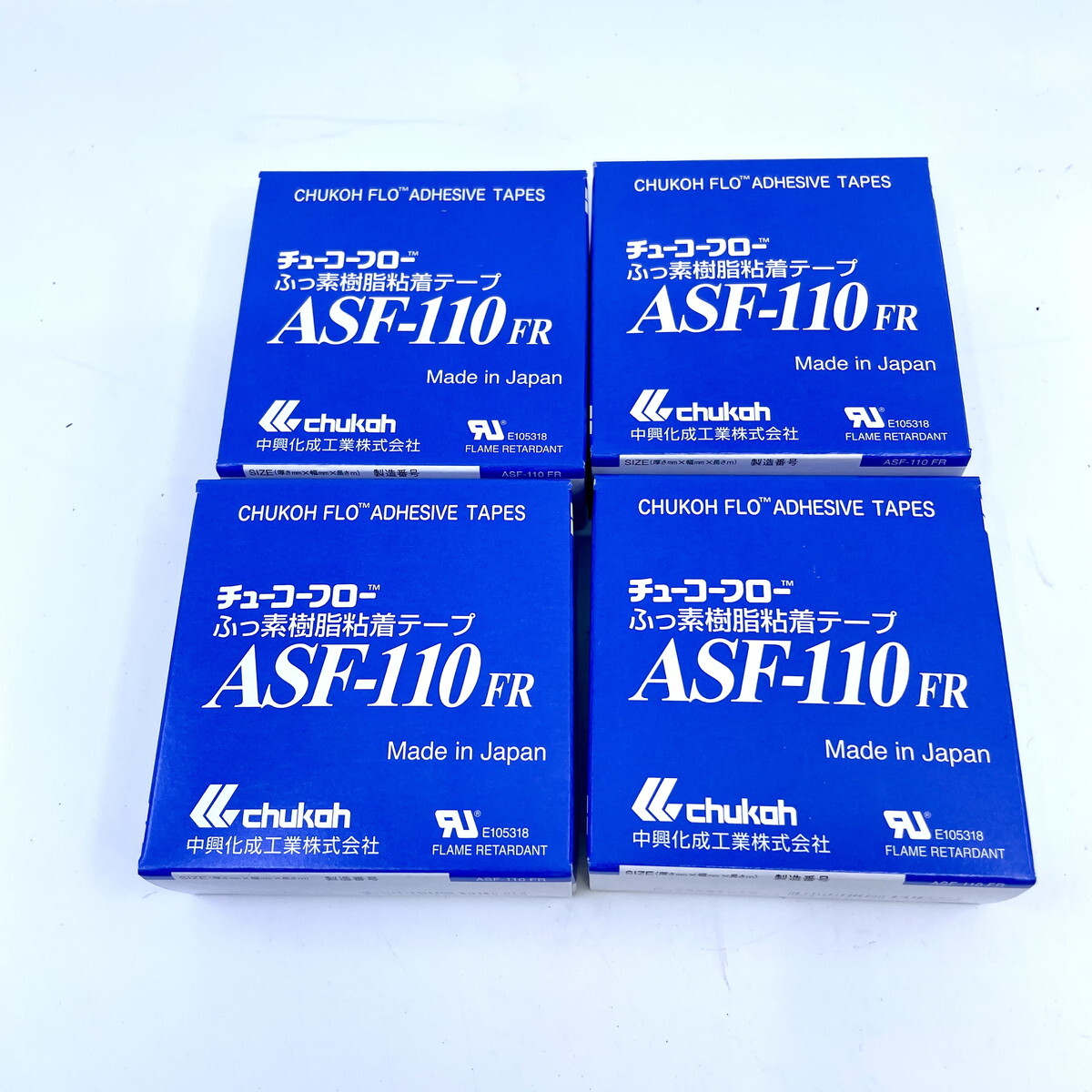送料無料 4個セット チューコーフロー ふっ素樹脂粘着テープ ASF-110FR 0.08t×25w×10M 中興化成工業(Y1206_5)