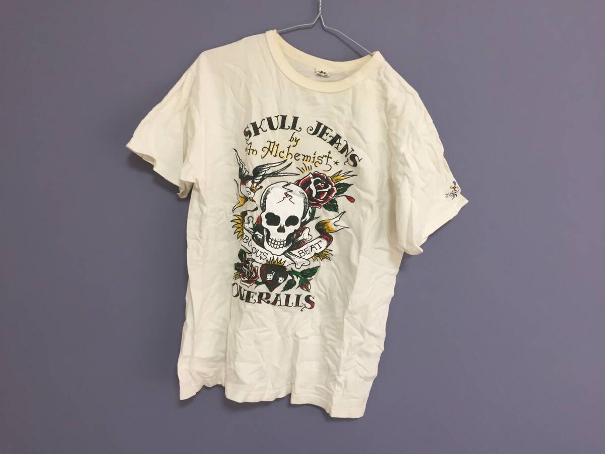 スカルジーンズ skull jeans Tシャツ 半袖 白 サイズ40