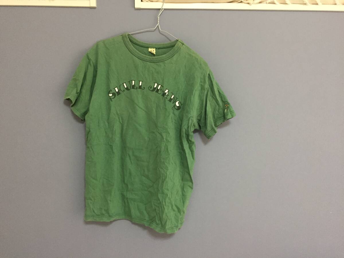 スカルジーンズ skull jeans Tシャツ グリーン 半袖 サイズ40