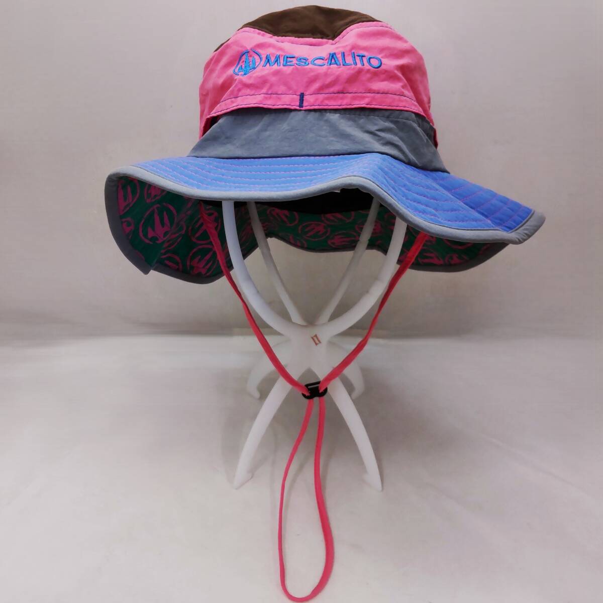 Y030304■アシックス MESCALITO メスカリート アウトドア ハット Mサイズ 56.5cm 帽子 メッシュ 小さく折りたたみ可能■