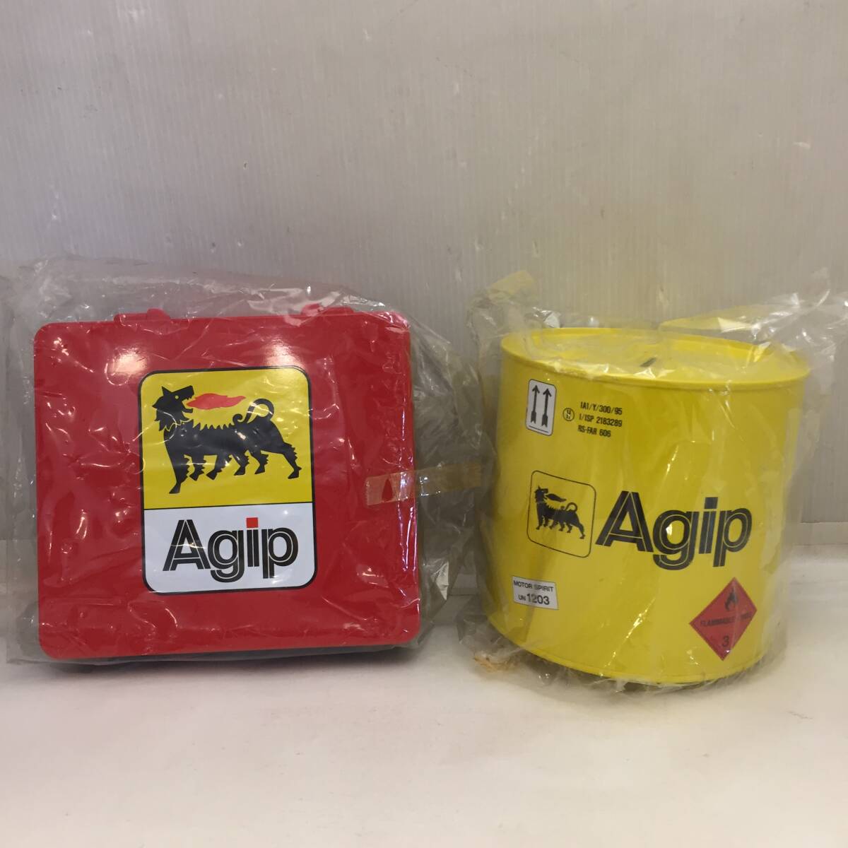F031004◎未使用 Agip アジップ キャニスターセット 貯金箱 SEGA 1995 日本製 2点セット 保管品◎