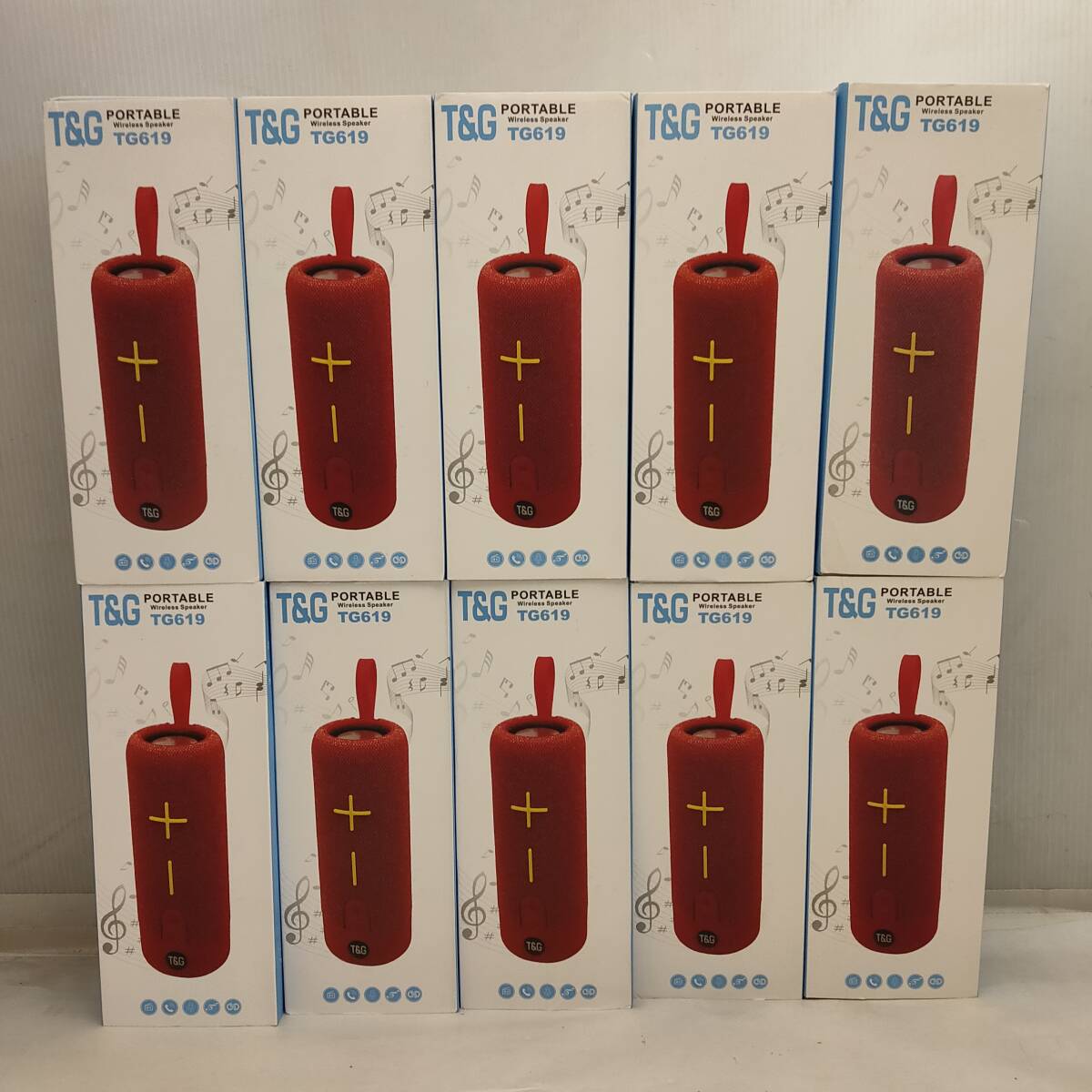 031503●10台セット T&G TG619 ブラック ポータブルワイヤレススピーカー Bluetoothスピーカー●