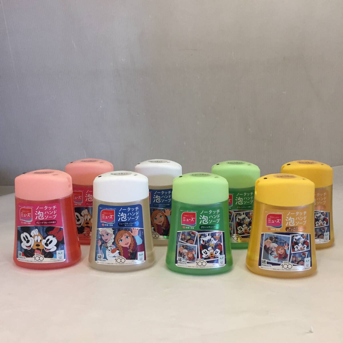 F032304◎未使用 ディズニーコラボ ミューズ ノータッチ 泡 ハンドソープ 詰替用 8点 グレープフルーツ グリーンティー ピーチ＆ローズ◎