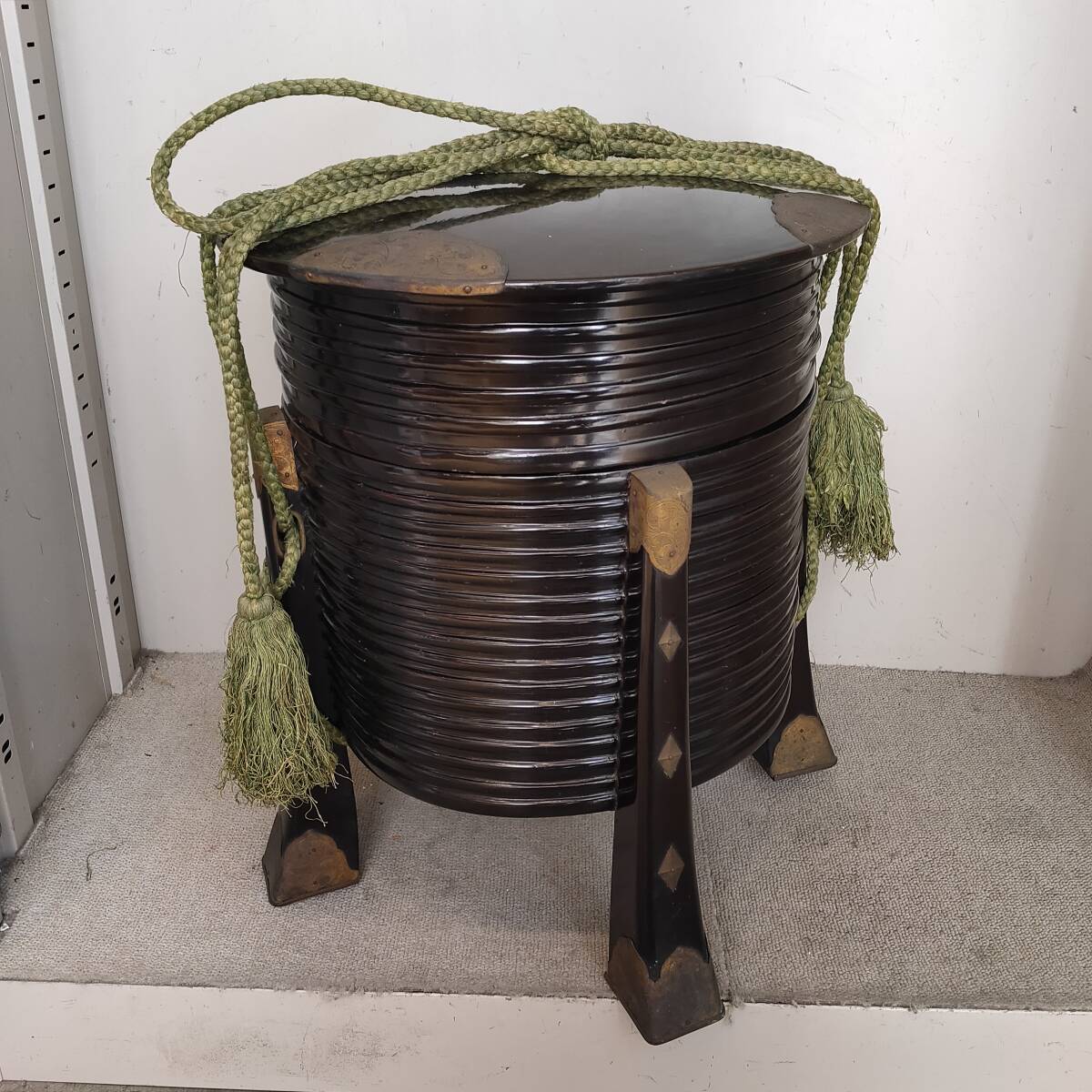 032303●時代物 漆塗 行器 木製漆器 現状品●