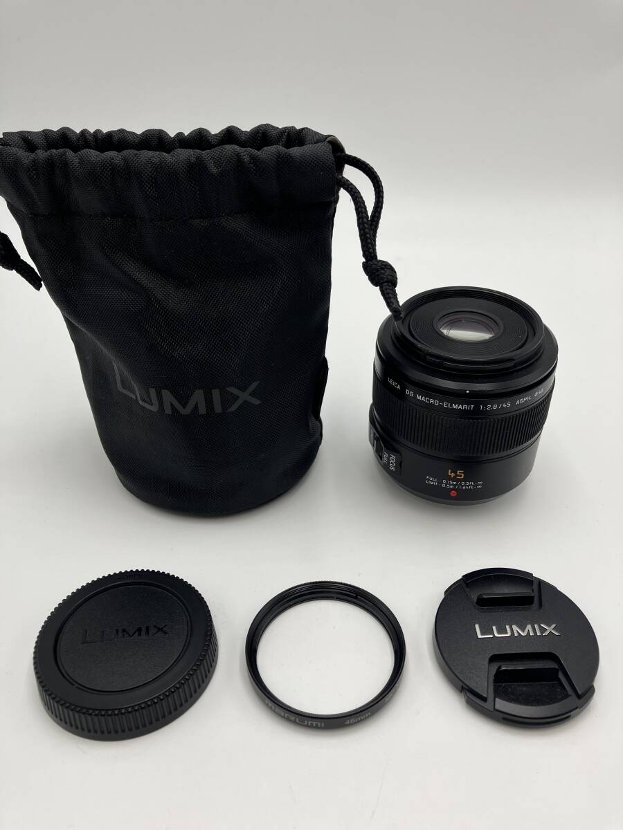 【動作確認済】Panasonic LEICA DG MACRO-ELMARIT 45mm F2.8 ASPH.（H-ES045）単焦点レンズ