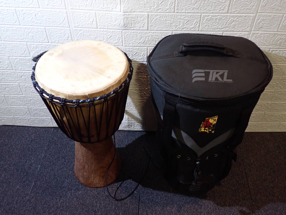 62A7230 ジャンベ NIMBA 民謡楽器 打楽器 パーカッション ケース付き 現状品