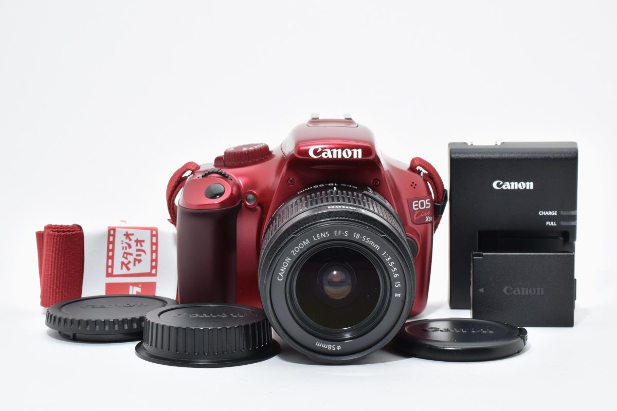 【大人気】 Canon キャノン EOS Kiss X50 レンズキット レッド デジタル一眼カメラ #4047