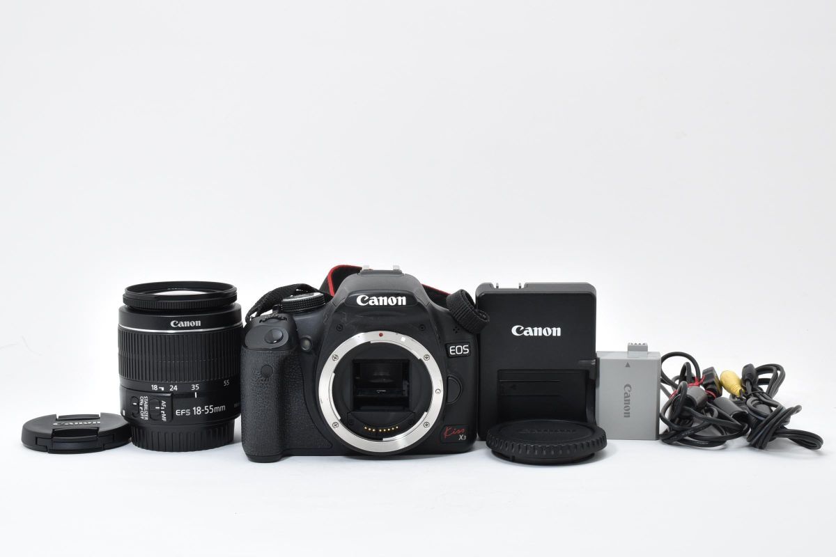 【大人気】 Canon キャノン EOS Kiss X3 レンズキット デジタル一眼レフカメラ #4160