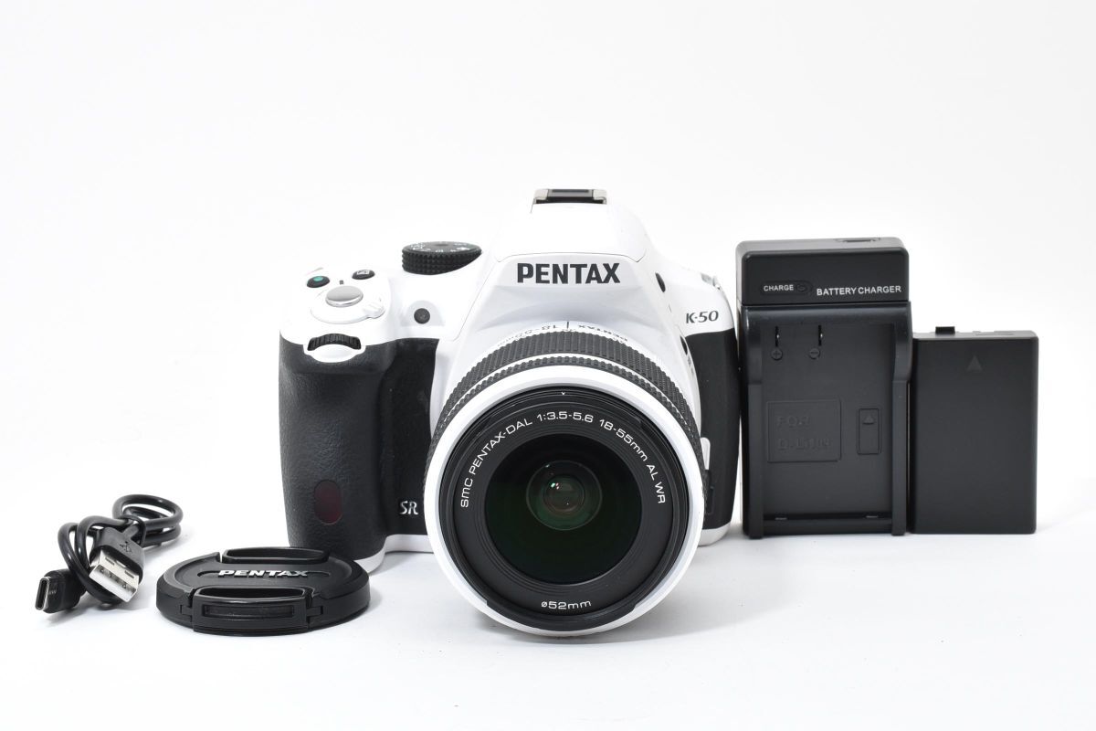 【大人気】 PENTAX ペンタックス K-50 ホワイト レンズキット デジタル一眼レフカメラ #78-2