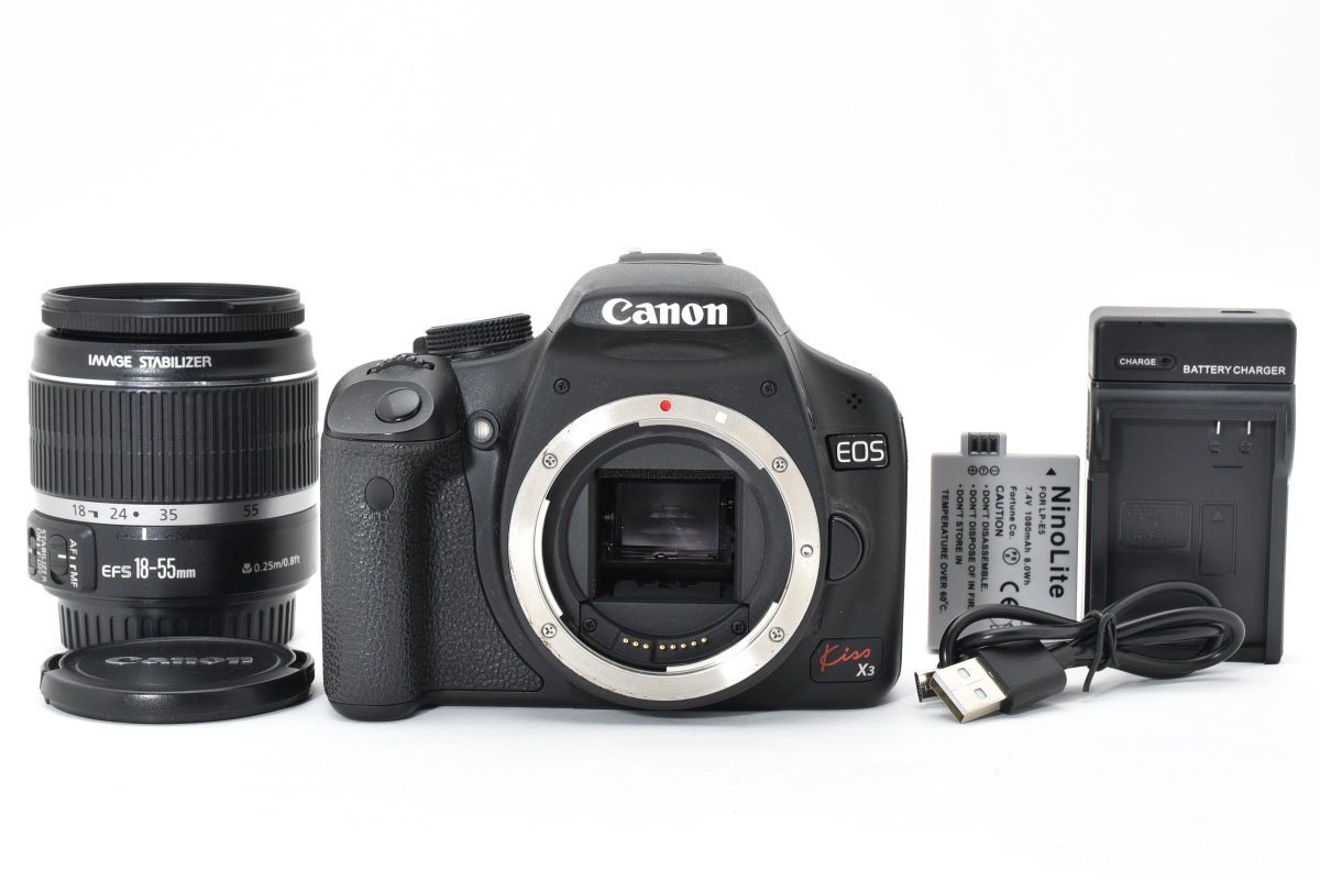 【大人気】 Canon キャノン kiss X3 レンズキット デジタル一眼レフカメラ #3986