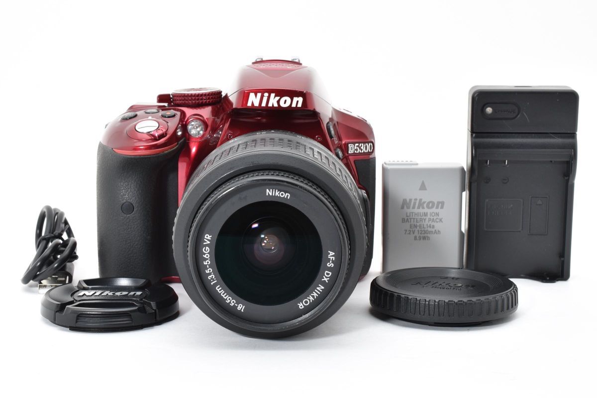 【大人気】 Nikon ニコン D5300 レッド レンズキット デジタル一眼レフカメラ #4116