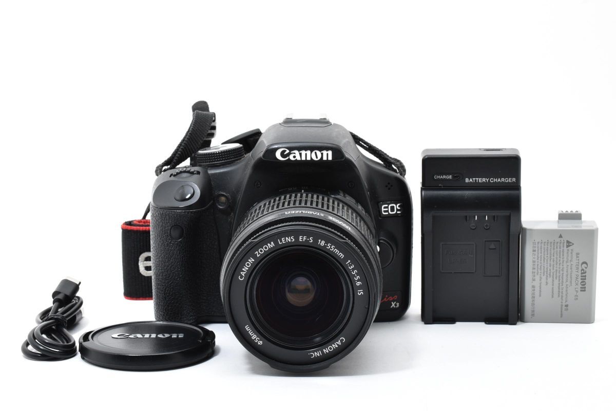 【大人気】 Canon キャノン EOS Kiss X3 レンズキット デジタル一眼レフカメラ #8-8