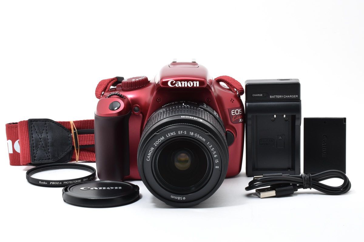 【大人気カラー】 Canon キャノン EOS Kiss X50 レンズセット デジタル一眼レフカメラ #58-4