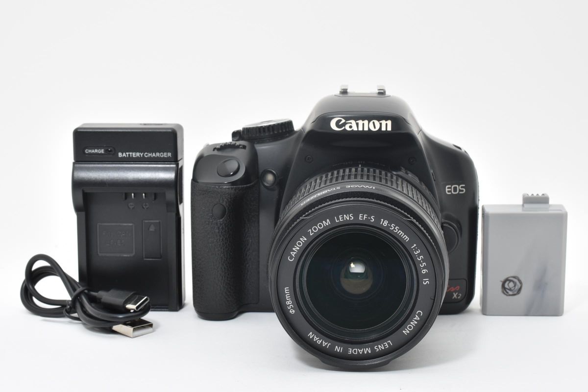 【動作好調】 Canon キャノン EOS Kiss X2 レンズキット デジタル一眼カメラ #58-7