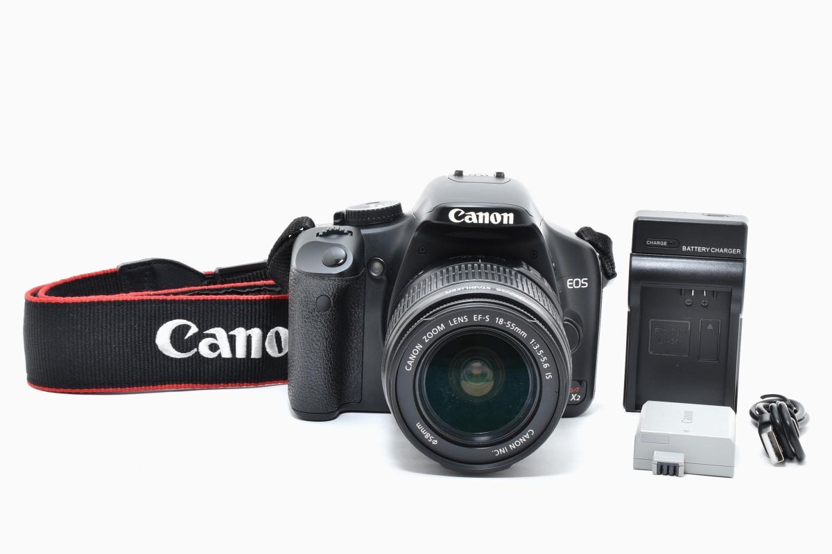 【大人気】 Canon キャノン EOS kiss X2 レンズキット デジタル一眼カメラ #87-6