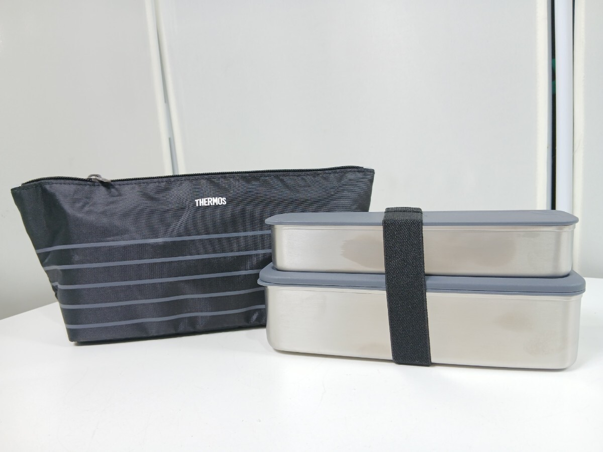 #1984 THERMOS サーモス スリム 二段 弁当箱 DSA-804W 容量815ml 未使用/和歌山県にて引き取り大歓迎